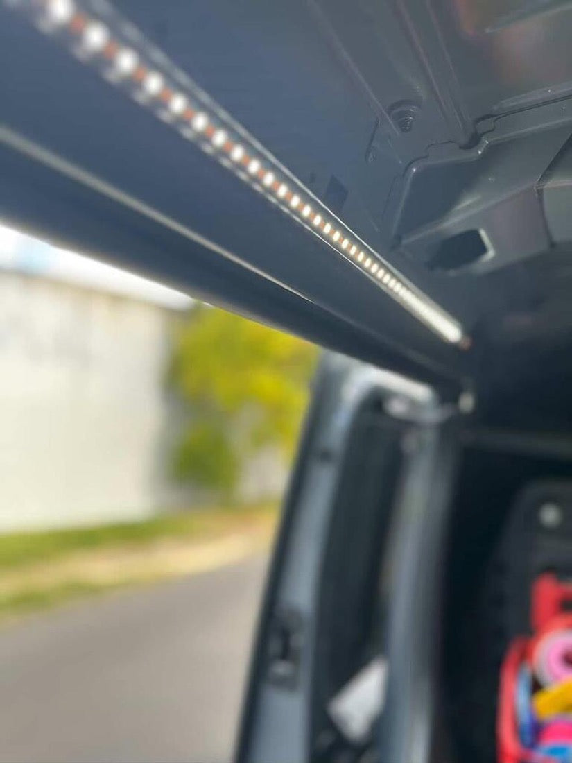 Lumo LED strip lighting a truck cap