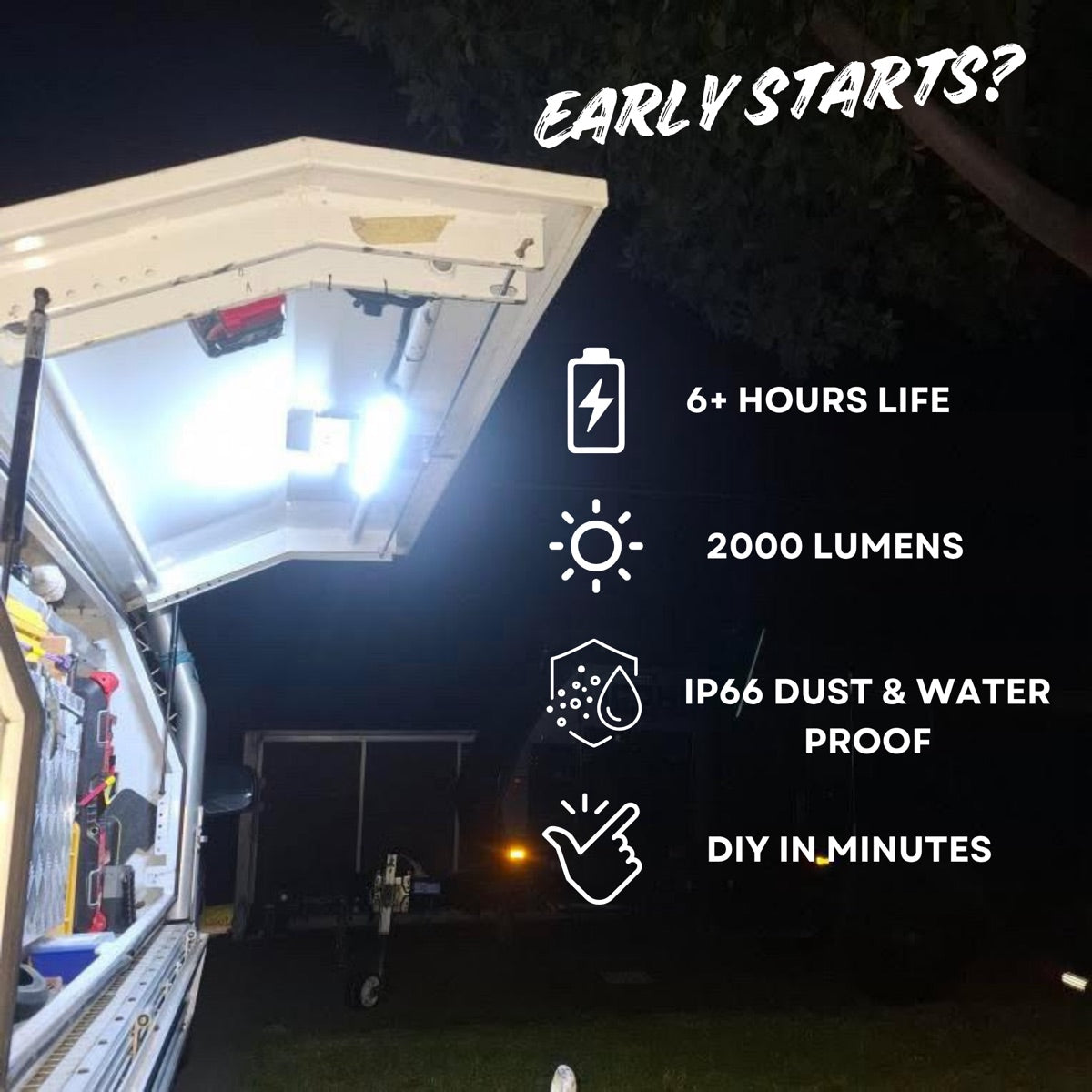 Early start toolbox lighting
